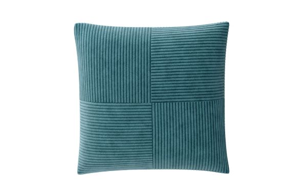 COUSSIN DÉCORATIF VELOURS BLEU CANARD