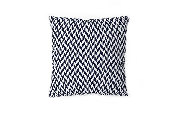 COUSSIN DÉCORATIF, MOTIF CHEVRON BLEU