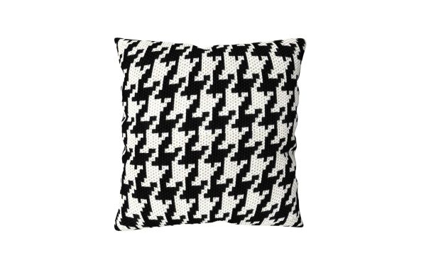 COUSSIN DÉCORATIF, MOTIF PIED DE POULE GRAND MODÈLE
