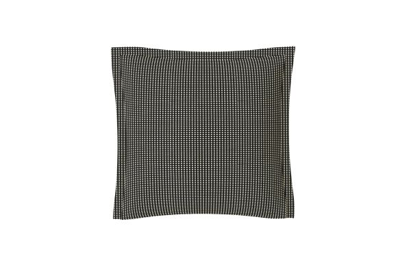 COUSSIN DÉCORATIF, MOTIF QUADRILLE NOIR ET BEIGE